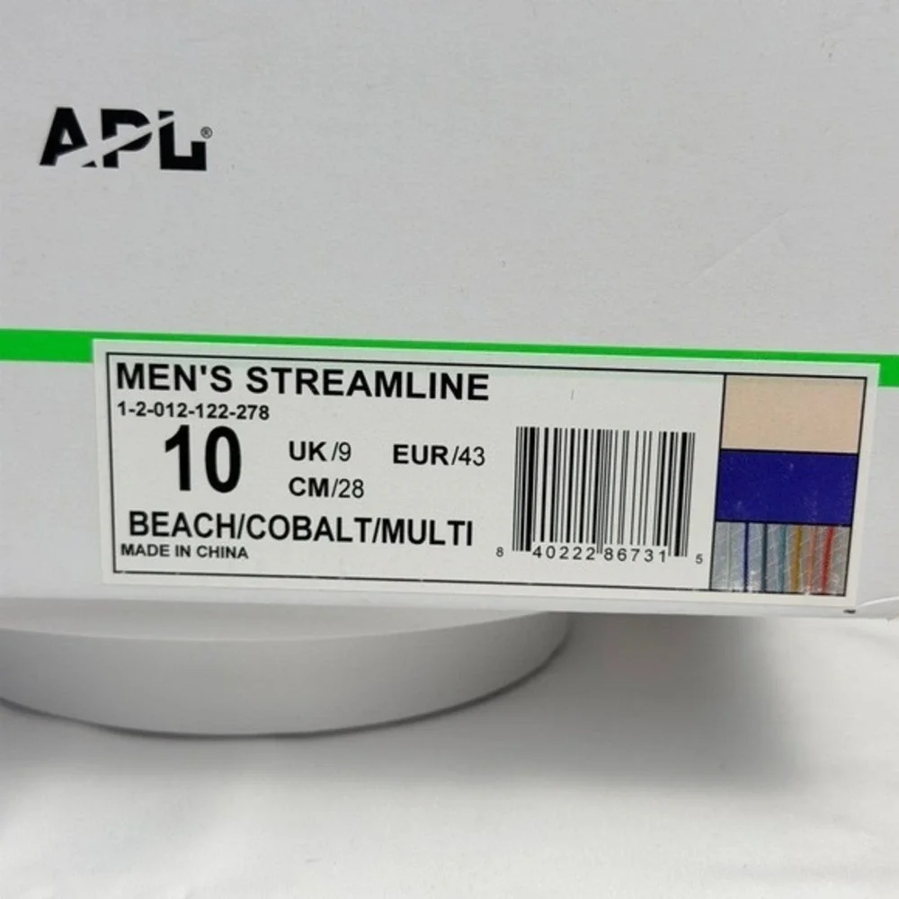 APL Athletic Propulsion Labs Streamline Beach Cobalt Multi Men's 10 Sneaker BNIB
